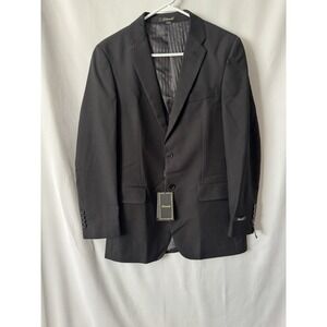NWT Domani Black Suit Jacket Blazer Size 34R Classic Two Button Formal Dress Men